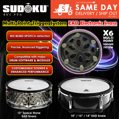 Sudoku 12" & 14” Snare Electronic Mesh Drum Pad (Multi-Point-Trigger System)