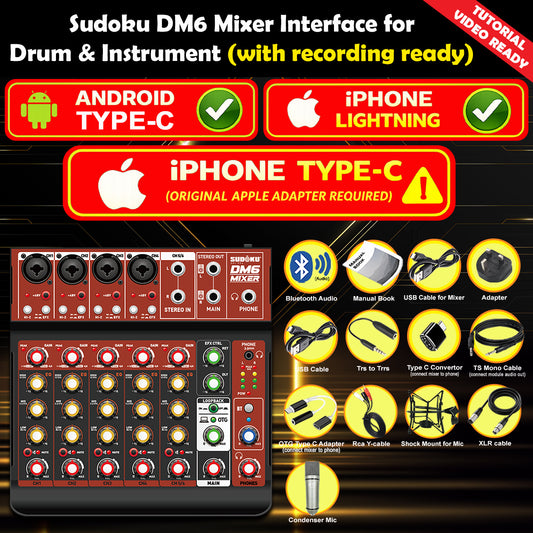 Sudoku DM6 USB Mixer Interface Recording for Drum cover & Piano cover
