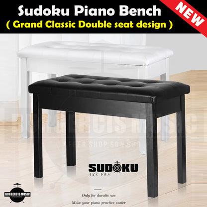 Sudoku Grand Classic Two Seater Piano bench / Keyboard Bench / Stool / Chair with Storage Compartment
