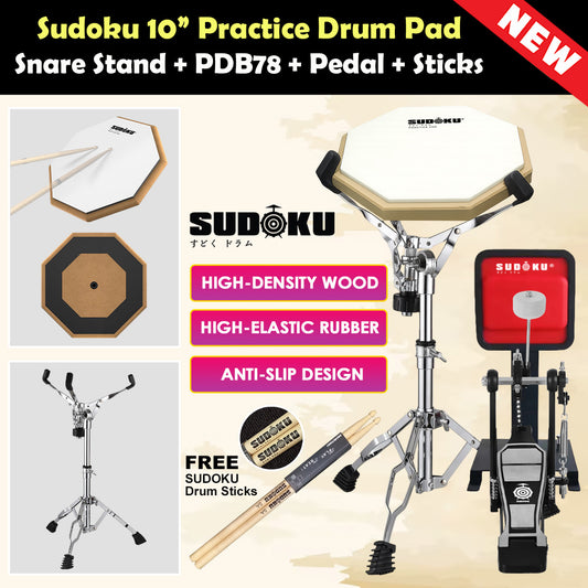Sudoku Practice pad 10" Drum Pad (Low Noise, Real Feel)
