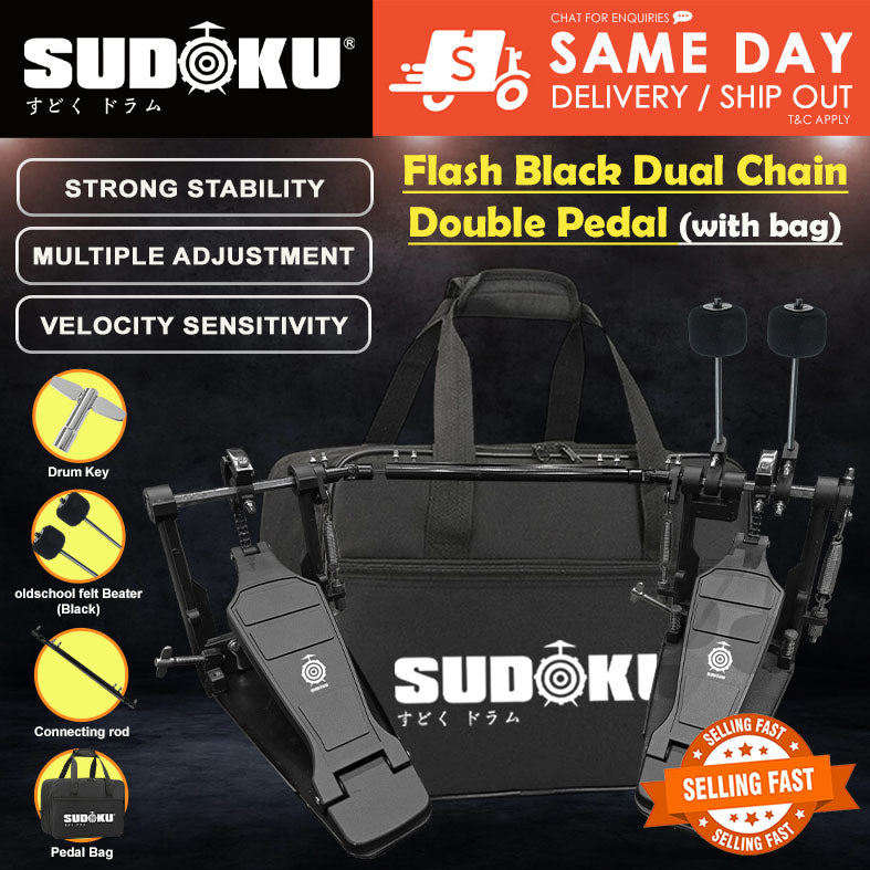 Sudoku Flash Black Drum Twin Double Pedal