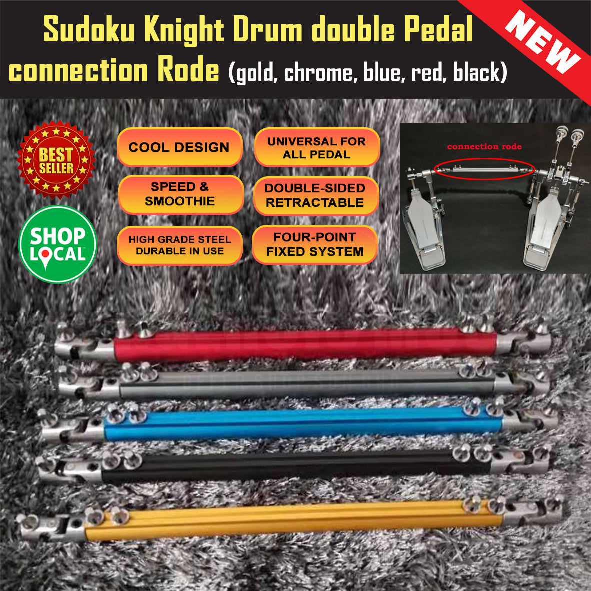 Sudoku Knight Drum Drive Shaft driveshaft Double Pedal/Twin Pedal Connection bar/Bridge/Link Rod