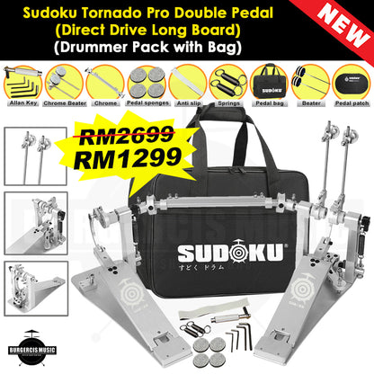 Sudoku Tornado Double Pedal Twin Pedal Drum pedal (Direct Drive LongBoard) for Electronic Drum & Acoustic Drum