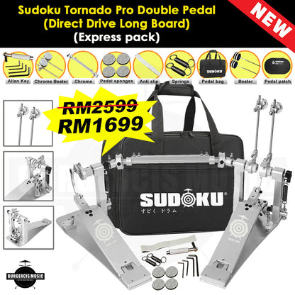 Sudoku Tornado Double Pedal Twin Pedal Drum pedal (Direct Drive LongBoard) for Electronic Drum & Acoustic Drum