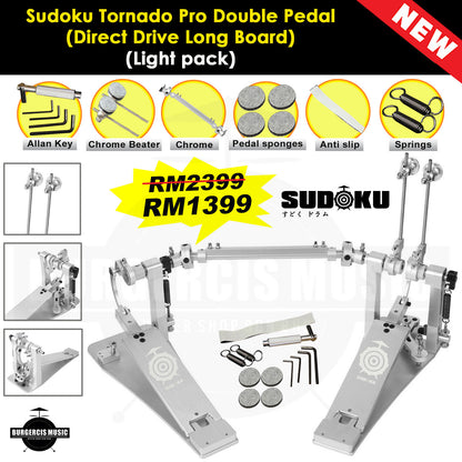 Sudoku Tornado Double Pedal Twin Pedal Drum pedal (Direct Drive LongBoard) for Electronic Drum & Acoustic Drum