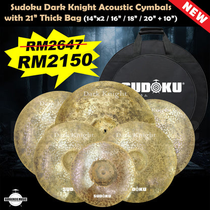 Sudoku Dark Knight Acoustic cymbal Set with 21" Thick Bag (acoustic drum cymbal)