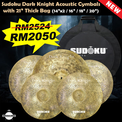 Sudoku Dark Knight Acoustic cymbal Set with 21" Thick Bag (acoustic drum cymbal)