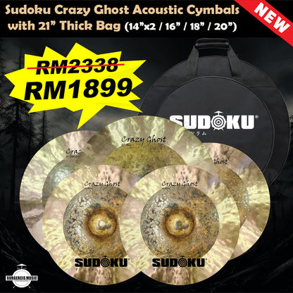 Sudoku Crazy Ghost Acoustic cymbal Set + 21" Thick Bag