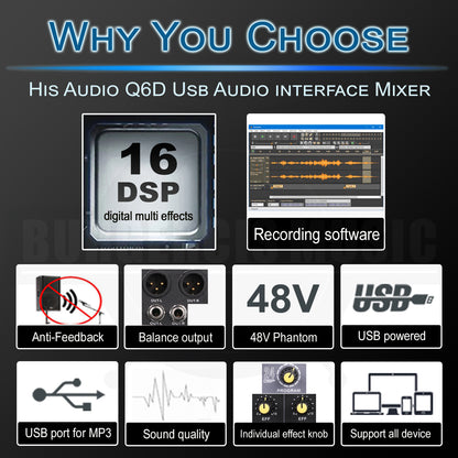 Sudoku Q4D/Q6D USB Mixer Interface Recording for Drum cover & Piano cover