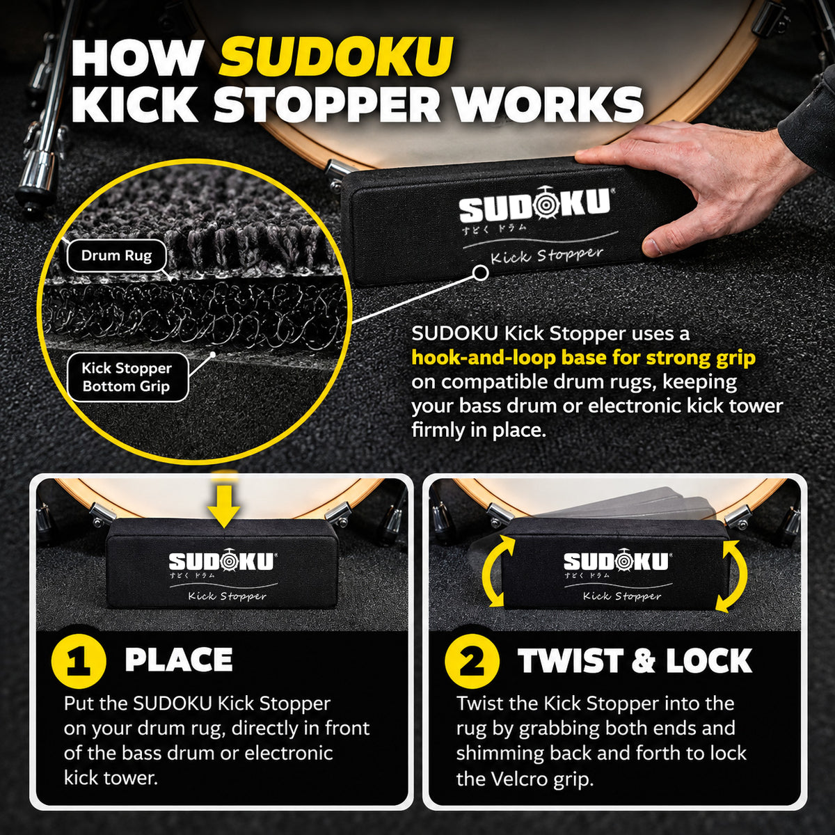 Sudoku Kickblock Bass Drum Stopper Double Pedal Stopper