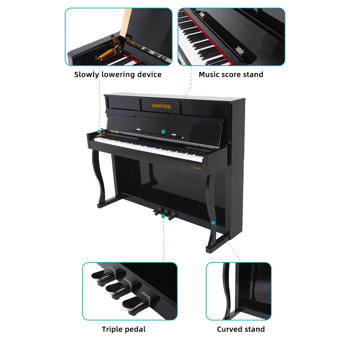 Sudoku Seiken Upright Piano Digital piano Exam Grade / Master Grade Hammer Action Fully Weighted Digital Piano 88 Keys