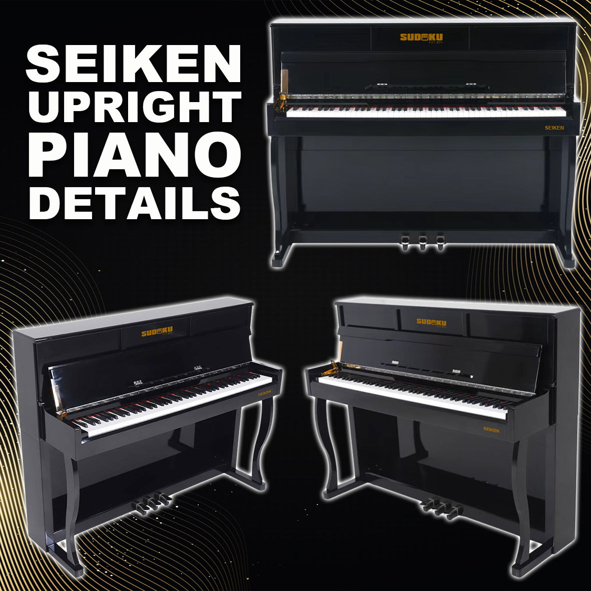 Sudoku Seiken Upright Piano Digital piano Exam Grade / Master Grade Hammer Action Fully Weighted Digital Piano 88 Keys