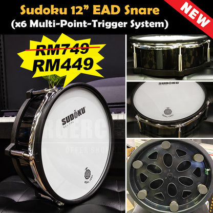 Sudoku 12" & 14” Snare Electronic Mesh Drum Pad (Multi-Point-Trigger System)