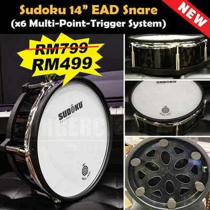 Sudoku 12" & 14” Snare Electronic Mesh Drum Pad (Multi-Point-Trigger System)