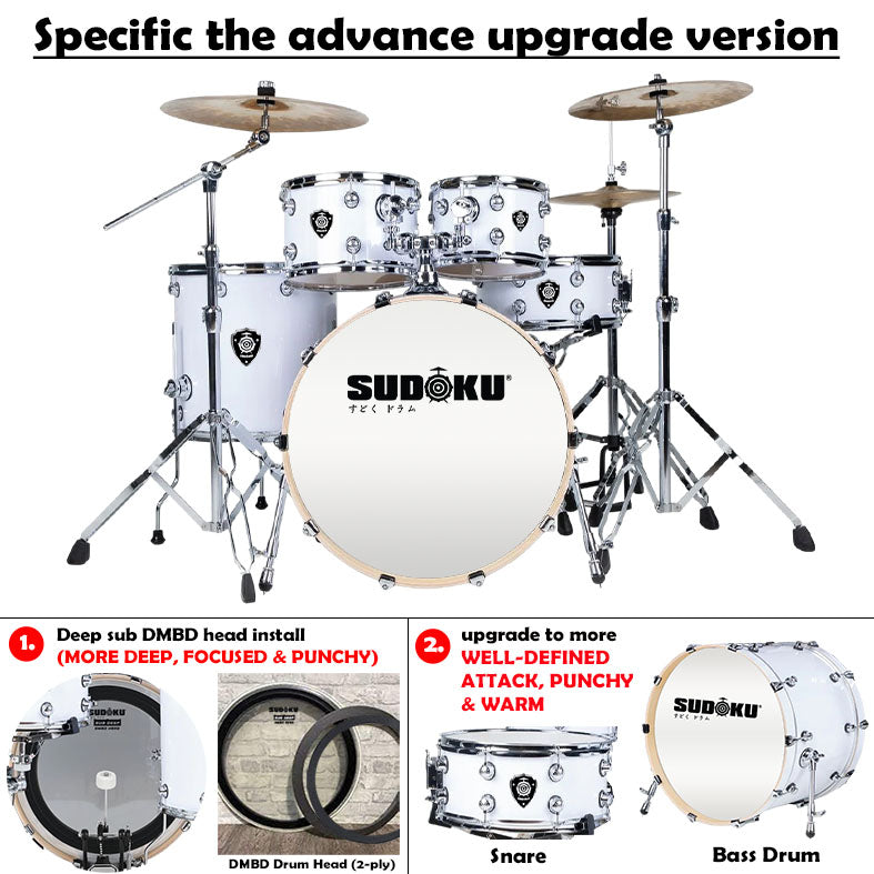 (Crazy Ghost) Sudoku Freeman Birch Acoustic Drum Set Adult Drum (professional Quality 100% birch wood)