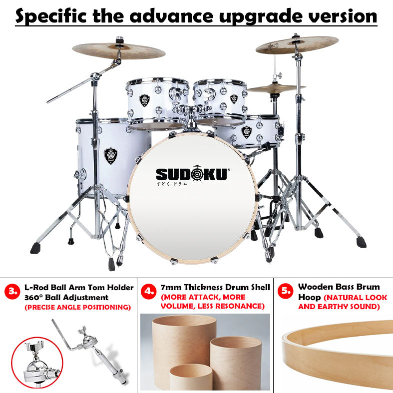 (Bee) Sudoku Freeman Birch Acoustic Drum Set Adult Drum (professional Quality 100% birch wood)