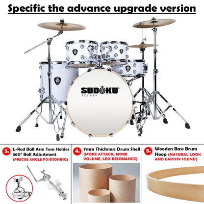 (Crazy Ghost) Sudoku Freeman Birch Acoustic Drum Set Adult Drum (professional Quality 100% birch wood)