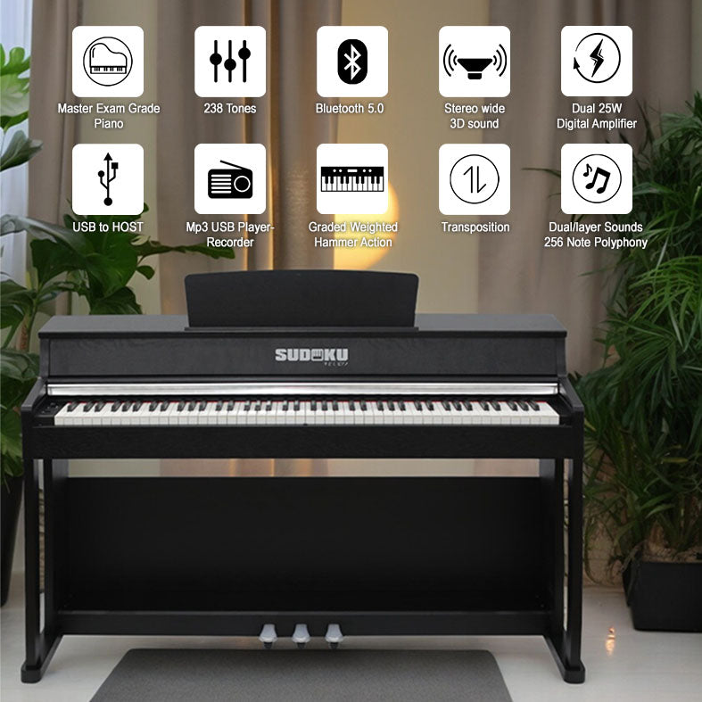 (Gen3) Sudoku Seidai gen3 Exam/Master Grade piano 88keys Hammer Action Fully Weighted Upright with flip cover design