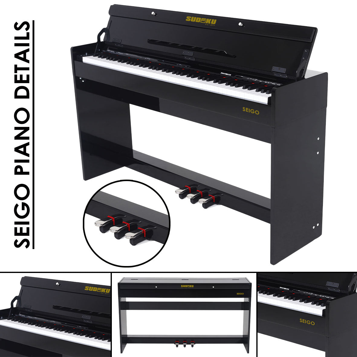 Sudoku Seigo fully weighted hammer action digital piano with flip cover design (88keys 88key exam/master grade practice)