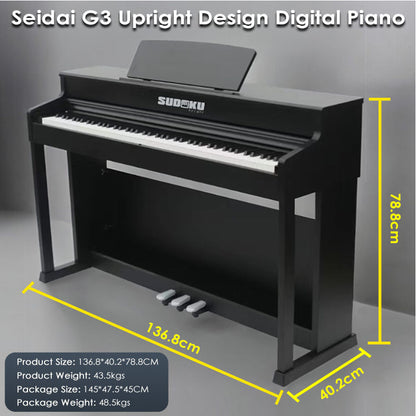 (Gen3) Sudoku Seidai gen3 Exam/Master Grade piano 88keys Hammer Action Fully Weighted Upright with flip cover design