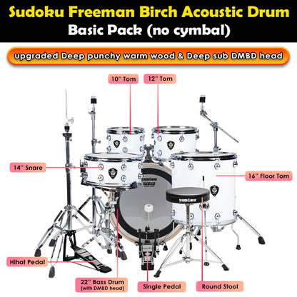 (Bee) Sudoku Freeman Birch Acoustic Drum Set Adult Drum (professional Quality 100% birch wood)