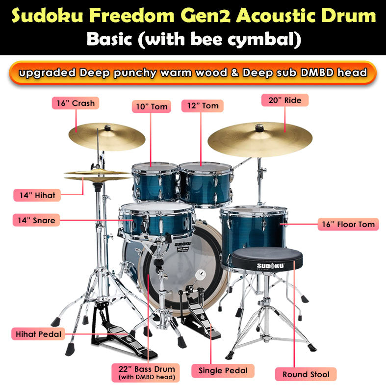 (Bee) Sudoku Freedom Drum Gen2 Acoustic Drum