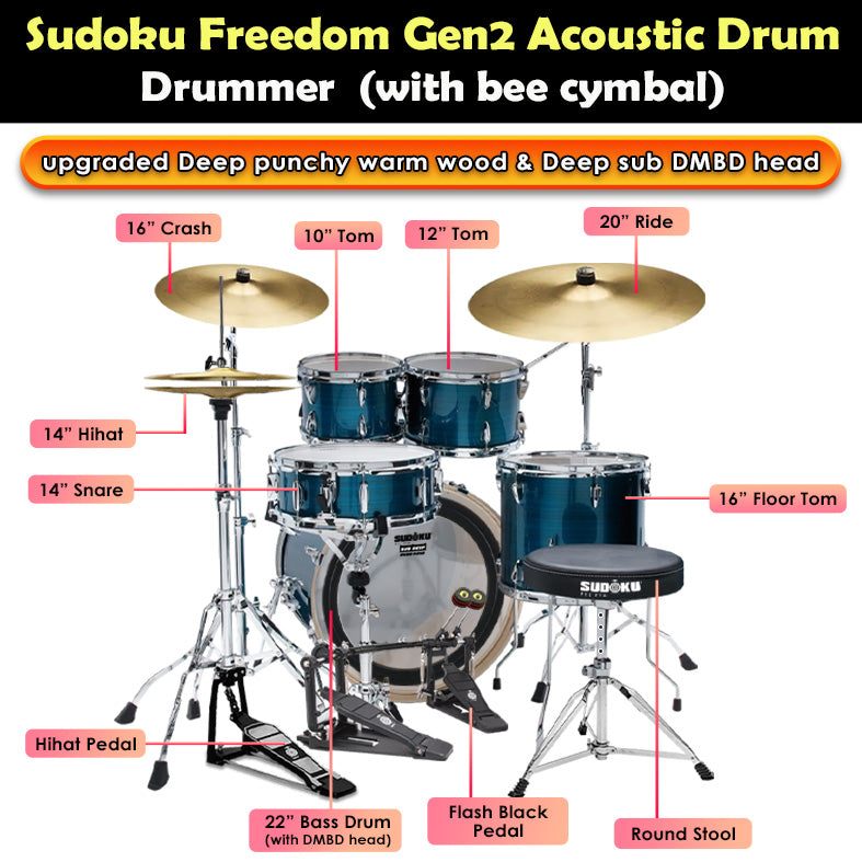 Sudoku Acoustic Drum Freedom Drum Gen2