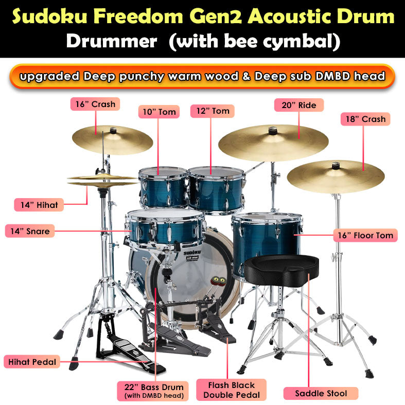 (Bee) Sudoku Freedom Drum Gen2 Acoustic Drum
