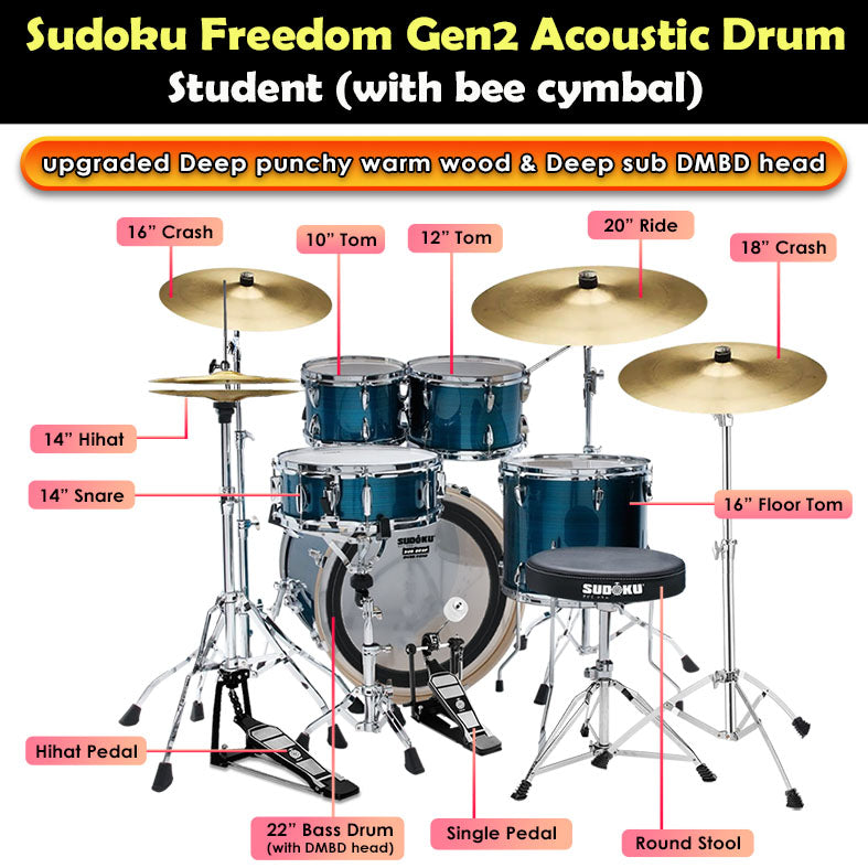 (Bee) Sudoku Freedom Drum Gen2 Acoustic Drum