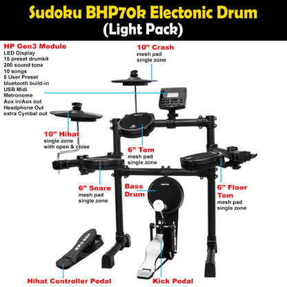 Sudoku Home Practice Gen3 Mesh Black Electronic drum