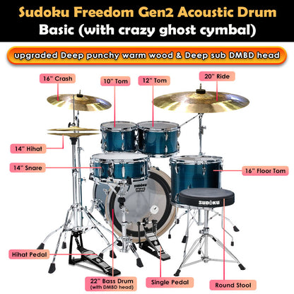 (Crazy Ghost) Sudoku Freedom drum Gen2 Acoustic Drum