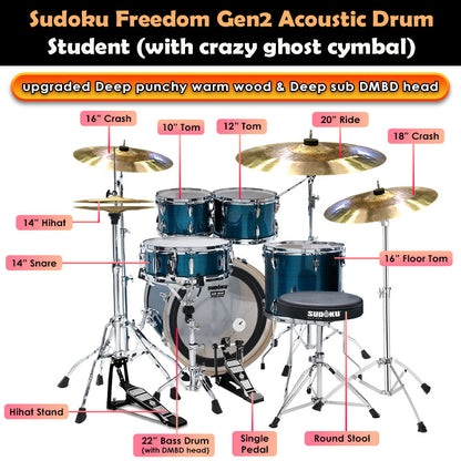 (Crazy Ghost) Sudoku Freedom drum Gen2 Acoustic Drum