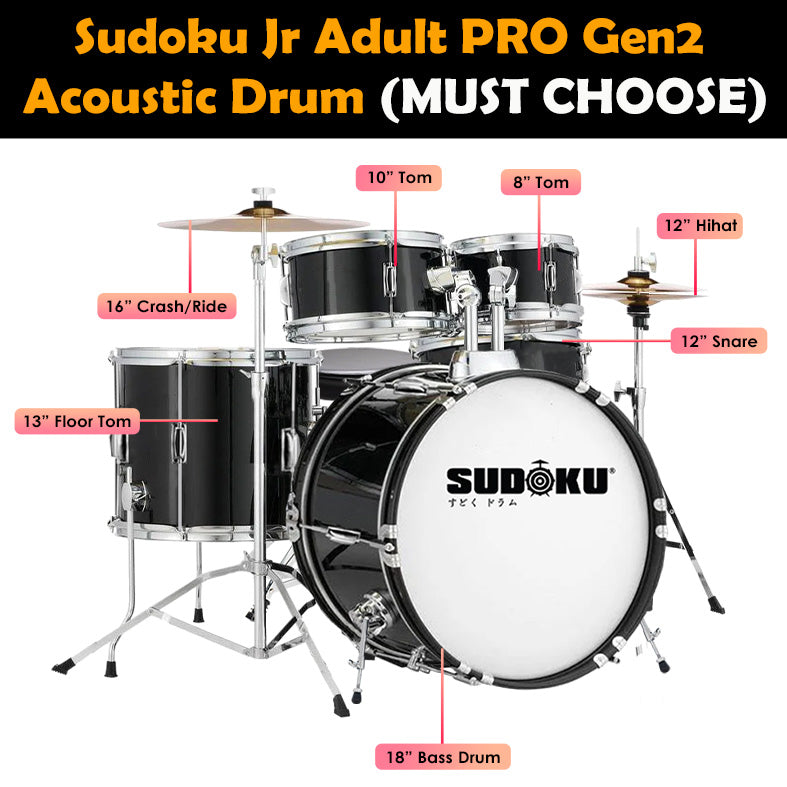 (Gen 2) Sudoku Acoustic Drum JR Adult PRO