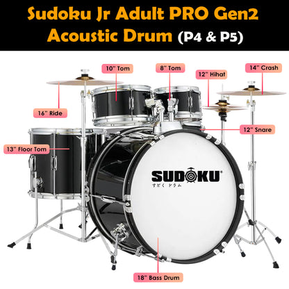 (Gen 2) Sudoku JR / JR Adult PRO Acoustic Drum