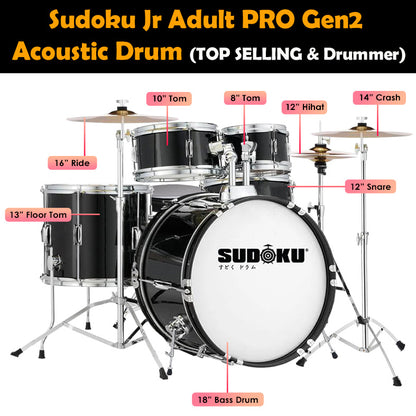 (Gen 2) Sudoku Acoustic Drum JR Adult PRO